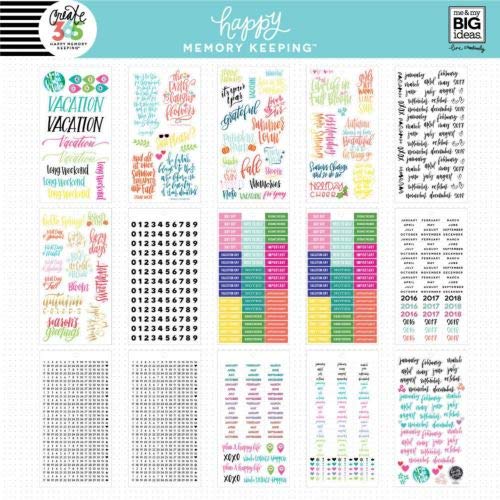 Me & My Big Ideas Happy Memory Keeping Sticker Value Pack, Botanicals