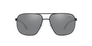 a|x armani exchange men’s ax2040s pilot sunglasses, light grey mirrored black, 64 mm