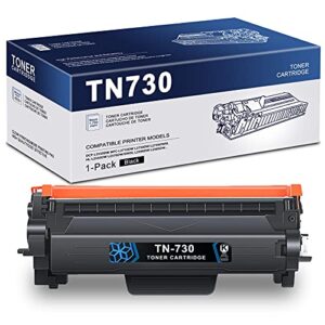 tn-730 1 pack black toner cartridge compatible tn730 replacement for brother dcp-l2550dw mfc-l2710dw mfc-l2750dw mfc-l2750dwxl hl-l2350dw hl-l2370dw/dwxl hl-l2390dw hl-l2395dw printers.
