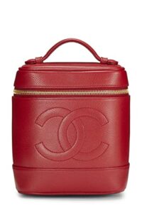 chanel, pre-loved red caviar timeless vanity, red