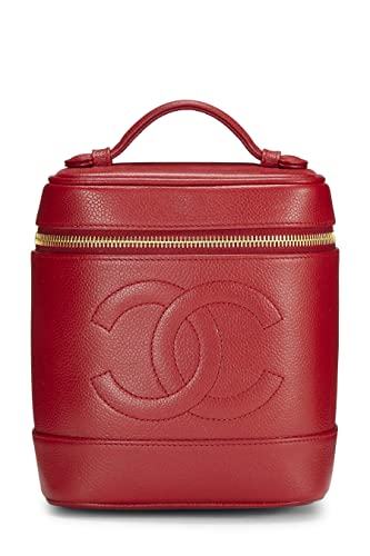 CHANEL, Pre-Loved Red Caviar Timeless Vanity, Red