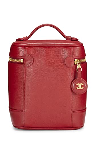 CHANEL, Pre-Loved Red Caviar Timeless Vanity, Red