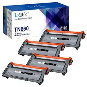 lxtek compatible toner cartridge replacement for brother tn660 tn-660 tn630 tn-630 to compatible with mfc-l2740dw hl-l2300d hl-l2380dw hl-l2340dw hl-l2320d dcp-l2540dw printer(4 black), high yield