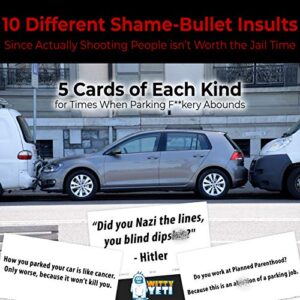 Witty Yeti Hilarious Bad Parking Cards Total Annihilation Edition 50 Pk 5 x 10 Sayings Perfect for Shaming Drivers. Funny Road Rage Revenge, Gag Gift, Prank Insult Set and White Elephant Novelty