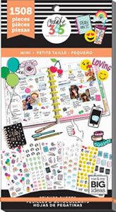 me & my big ideas sticker value pack for mini planner – the happy planner scrapbooking supplies – icons theme – multi-color & gold foil – great for projects & albums – 30 sheets, 1508 stickers total