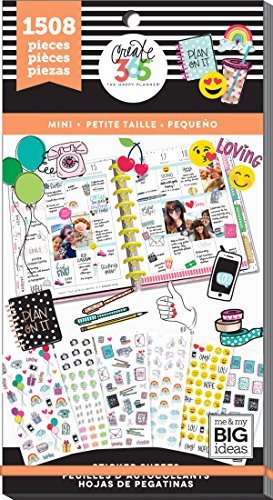 me & my BIG ideas Sticker Value Pack for Mini Planner - The Happy Planner Scrapbooking Supplies - Icons Theme - Multi-Color & Gold Foil - Great for Projects & Albums - 30 Sheets, 1508 Stickers Total
