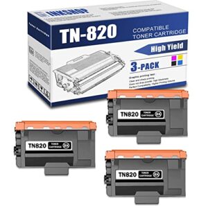 tn820 compatible tn-820 black toner cartridge replacement for brother tn-820 dcp-l5500dn mfc-l6700dw mfc-l6750dw hl-l6250dw hl-l6300dw toner.(3 pack)