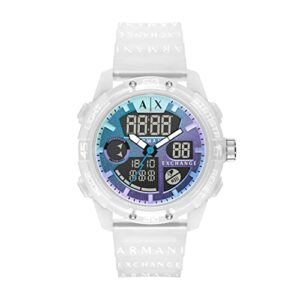 a|x armani exchange men’s analog-digital clear silicone watch (model: ax2963)