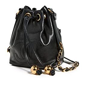 CHANEL Women's Pre-Loved Black Lambskin Bucket Mini Bag, Black, One Size