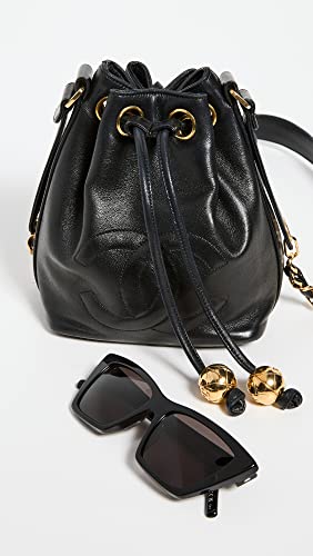 CHANEL Women's Pre-Loved Black Lambskin Bucket Mini Bag, Black, One Size