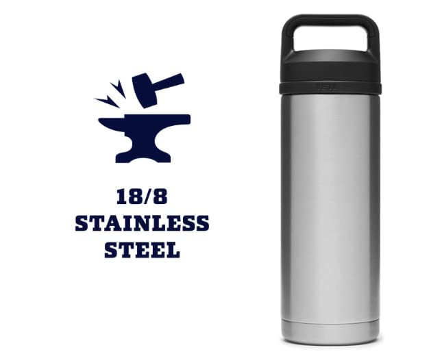 YETI Rambler 18 oz Bottle, Vacuum Insulated, Stainless Steel with Chug Cap