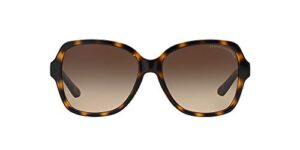 a|x armani exchange women’s ax4029s oval sunglasses, dark tortoise/brown gradient, 57 mm