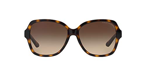 A|X ARMANI EXCHANGE Women's AX4029S Oval Sunglasses, Dark Tortoise/Brown Gradient, 57 mm