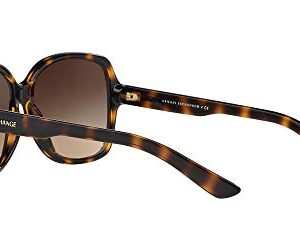 A|X ARMANI EXCHANGE Women's AX4029S Oval Sunglasses, Dark Tortoise/Brown Gradient, 57 mm