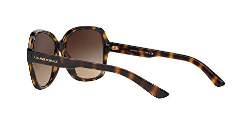 A|X ARMANI EXCHANGE Women's AX4029S Oval Sunglasses, Dark Tortoise/Brown Gradient, 57 mm