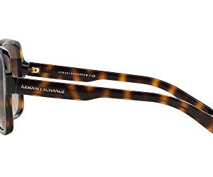 A|X ARMANI EXCHANGE Women's AX4029S Oval Sunglasses, Dark Tortoise/Brown Gradient, 57 mm