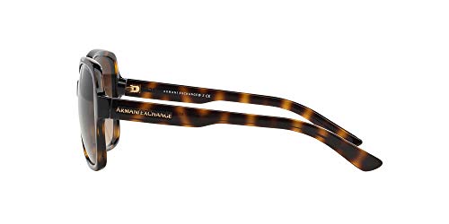 A|X ARMANI EXCHANGE Women's AX4029S Oval Sunglasses, Dark Tortoise/Brown Gradient, 57 mm