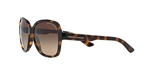 A|X ARMANI EXCHANGE Women's AX4029S Oval Sunglasses, Dark Tortoise/Brown Gradient, 57 mm