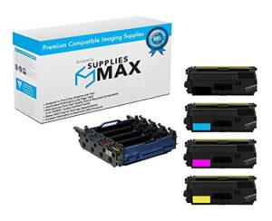 suppliesmax compatible replacement for brother hl-l9200/l9300/mfc-l9550/l9950cdwt drum/high yield toner value combo pack (1-drum unit/4-toners) (dr-331cl/tn-339bcmyvb)