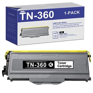 1 pack black compatible tn360 toner cartridge replacement for brother dcp-7030 7040 7045n hl-2120 2125 mfc-7320 7340 printer toner cartridge