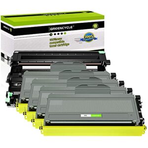 greencycle 4 pack tn360 toner cartridges and 1 pack dr360 drum unit set compatible for brother mfc-7340/7440/7840 series printer