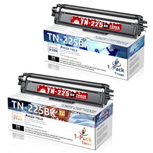 drawn tn225 compatible high yield tn-225bk tn225bk 2-pack black cartridges replacement for brother mfc-9130cw mfc-9140cdn hl-3150cdn hl-3180cdw hl-3170cdw printer (3,100 yield – toner cartridge)