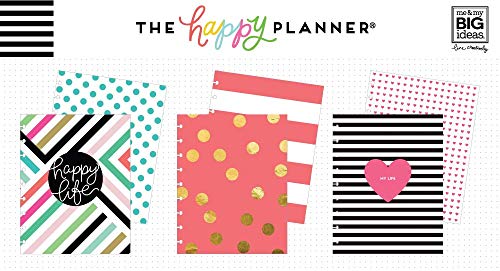 me & my BIG ideas Snap-In Cover - The Happy Planner Scrapbooking Supplies - Happy Life - 1 Set of Front & Back Coordinating Hard Covers - Stylish & Durable Protection for Your Planner - Big Size