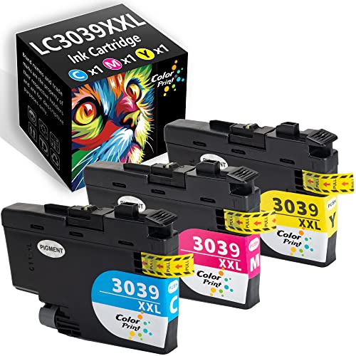 C P 3-Pack (Cyan, Magenta, Yellow) Compatible LC3039 Ink Cartridge Replacement for Brother LC3039XXL LC-3039 XXL LC3037 Work with MFC-J5845DW XL MFC-J5945DW MFC-J6545DW MFC-J6945DW Printers