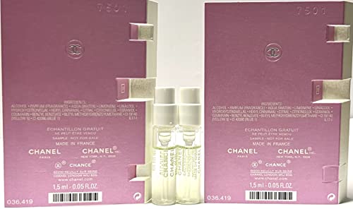 Set of 2 - Chance Eau Fraiche By Chanel for Women, Eau De Toilette Spray 0.05 Sampler