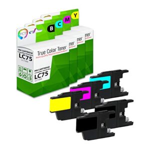 tct compatible ink cartridge replacement for brother lc75 lc75bk lc75c lc75m lc75y works with brother mfc-j430w j825dw j435w j425w j280w j625dw printers (black, cyan, magenta, yellow) – 5 pack