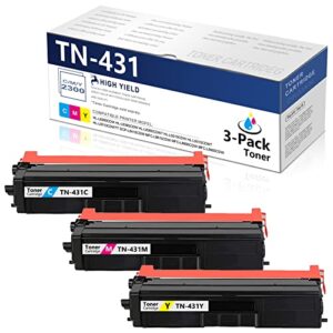 tn-431 tn-431 c/m/y standard yield toner cartridge set – dra compatible replacement for brother tn431c tn431m tn431y hl-l8260cdw l8360cdw l8360cdwt l9310cdw l9310cdwt l9310cdwtt dcp-l8410cdw printer
