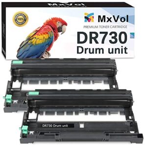 mxvol compatible drum unit replacement for brother dr730 dr 730 dr-730 use for hl-l2350dw dcp-l2550dw mfc-l2710dw mfc-l2750dw hl-l2395dw printer (no toner, 2 pack)