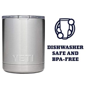 YETI Rambler 10 oz Lowball, Vacuum Insulated, Stainless Steel with Standard Lid, Stainless