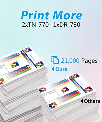 MM MUCH & MORE Compatible TN770 Toner Cartridge and DR730 Drum Unit Replacement for Brother TN-770 DR-730 Used for MFC-L2750DW L2750DWXL HL-L2370DW L2370DWXL Printer (2 Toners, 1 Drum, 3-Pack)