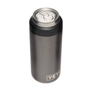 yeti rambler 12 oz. colster slim can insulator for the slim hard seltzer cans, graphite
