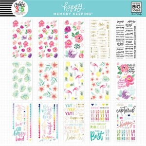 me & my BIG ideas Sticker Value Pack for Big Planner - The Happy Planner Scrapbooking Supplies - Floral Theme - Multi-Color & Gold Foil - Great for Projects & Albums - 30 Sheets, 578 Stickers Total