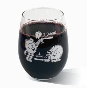 the awkward yeti heart and brain wine funny serving size stemless wine/sangria/cold brew/mixed drink glass