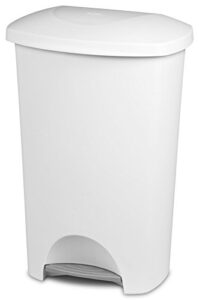 sterilite fba_sterilite – 10968004 step-on wastebasket, 11 gal capacity – solid color with white lid
