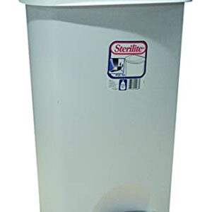 STERILITE FBA_Sterilite - 10968004 Step-on Wastebasket, 11 gal Capacity - Solid Color with White Lid