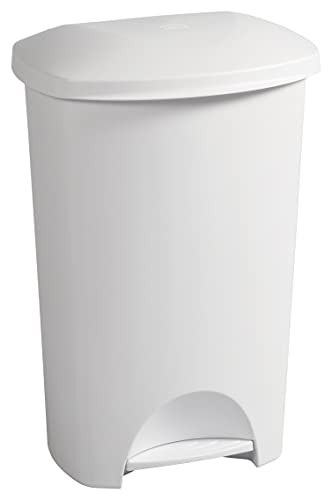 STERILITE FBA_Sterilite - 10968004 Step-on Wastebasket, 11 gal Capacity - Solid Color with White Lid