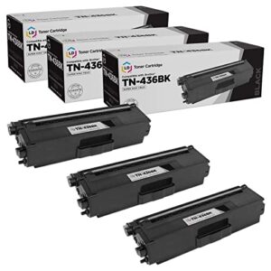 ld products compatible toner cartridges replacements for brother tn436bk tn-436 tn436 super high yield for use in brother mfc-l8900cdw hll8360cdw hl-l9310cdw hl-l9310cdwtt mfc-l9570cd (black, 3-pack)