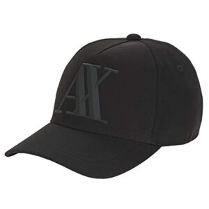 a|x armani exchange mens 3d rubber ax tonal logo hat baseball cap, nero/black, one size us