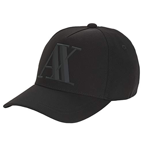 A|X ARMANI EXCHANGE mens 3d Rubber Ax Tonal Logo Hat Baseball Cap, Nero/Black, One Size US