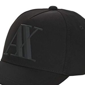 A|X ARMANI EXCHANGE mens 3d Rubber Ax Tonal Logo Hat Baseball Cap, Nero/Black, One Size US