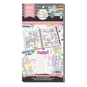 me & my big ideas sticker value pack – the happy planner scrapbooking supplies – colorful boxes theme – multi-color – great for projects, scrapbooks & albums – 30 sheets, 924 stickers total