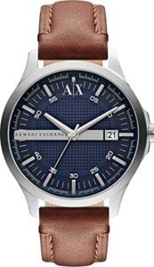 ax armani exchange men’s brown leather strap watch (model: ax2133)