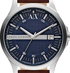 AX ARMANI EXCHANGE Men's Brown Leather Strap Watch (Model: AX2133)