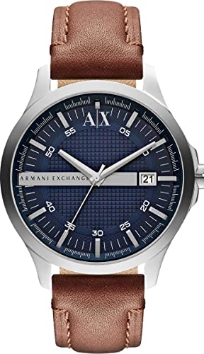 AX ARMANI EXCHANGE Men's Brown Leather Strap Watch (Model: AX2133)