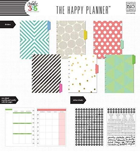 me & my BIG ideas 6 Month Calendar Extension - The Happy Planner Scrapbooking Supplies - 6 Pre-Punched Dividers - Undated Monthly & Weekly - 2 Sticker Sheets with Months and Numbers - Big Size