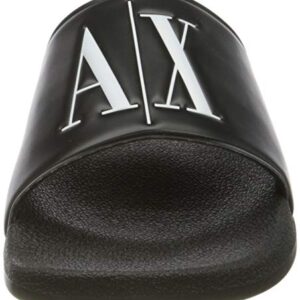 A|X Armani Exchange Men's Icon Logo Pool Slide Sandal, Nero, 10